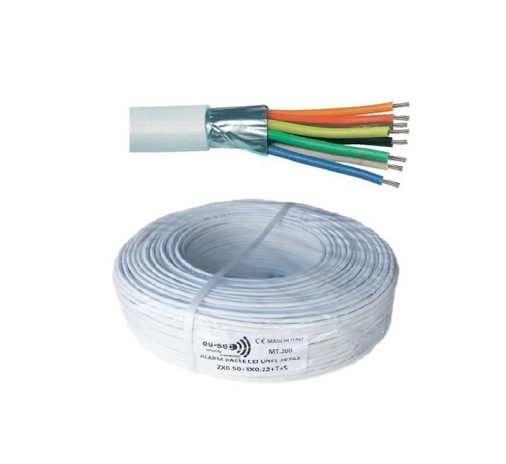 Cable Alarme Souple Blanc 6x0.22
