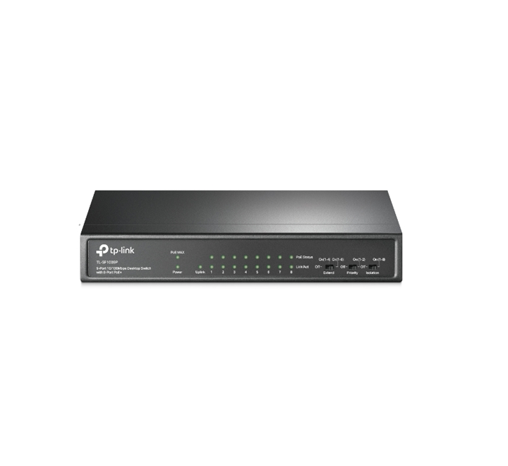 TP-LINK Switch de bureau 9 ports 10/100 Mbps avec PoE + 8 ports