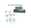 TP-LINK Switch de bureau 9 ports 10/100 Mbps avec PoE + 8 ports