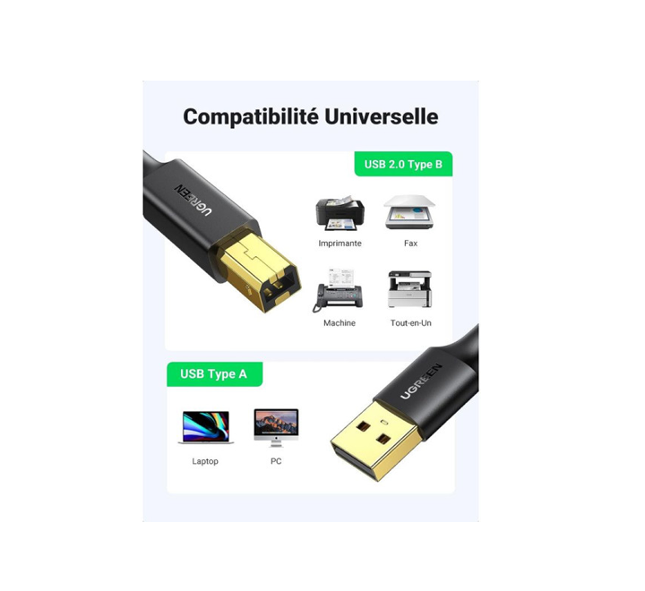UGREEN Cable imprimante USB 2.0 to BM 3M