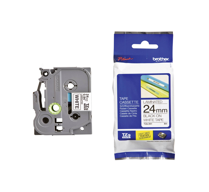 [TZE251] Brother Cassette à Ruban TZe-251 N/B, 24mm