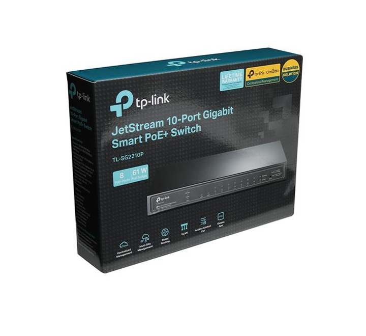 TP-LINK Switch JetStream 8 ports Gigabit Smart PoE+ et 2 emplacements SFP